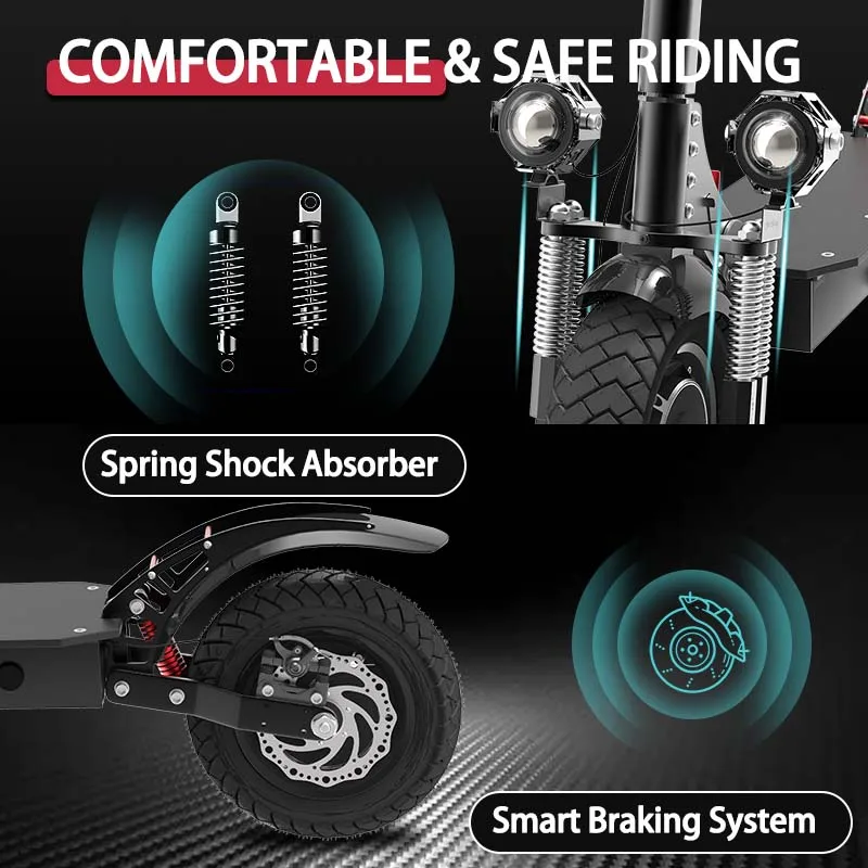 60 فولت 3200 واط المزدوج موتور سكوتر كهربائي 75 km/ساعة سريع E سكوتر مع مقعد 10 بوصة الطريق الإطارات 75 كجم المدى الكبار سكيت قابلة للطي #4