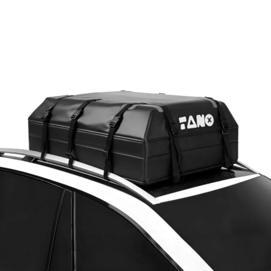 

Car Roof Bag 21 Cubic Feet Waterproof Rooftop Cargo Carrier for All Cars with/without Roof Rack Includes Anti-Slip Mat 12 Reinf