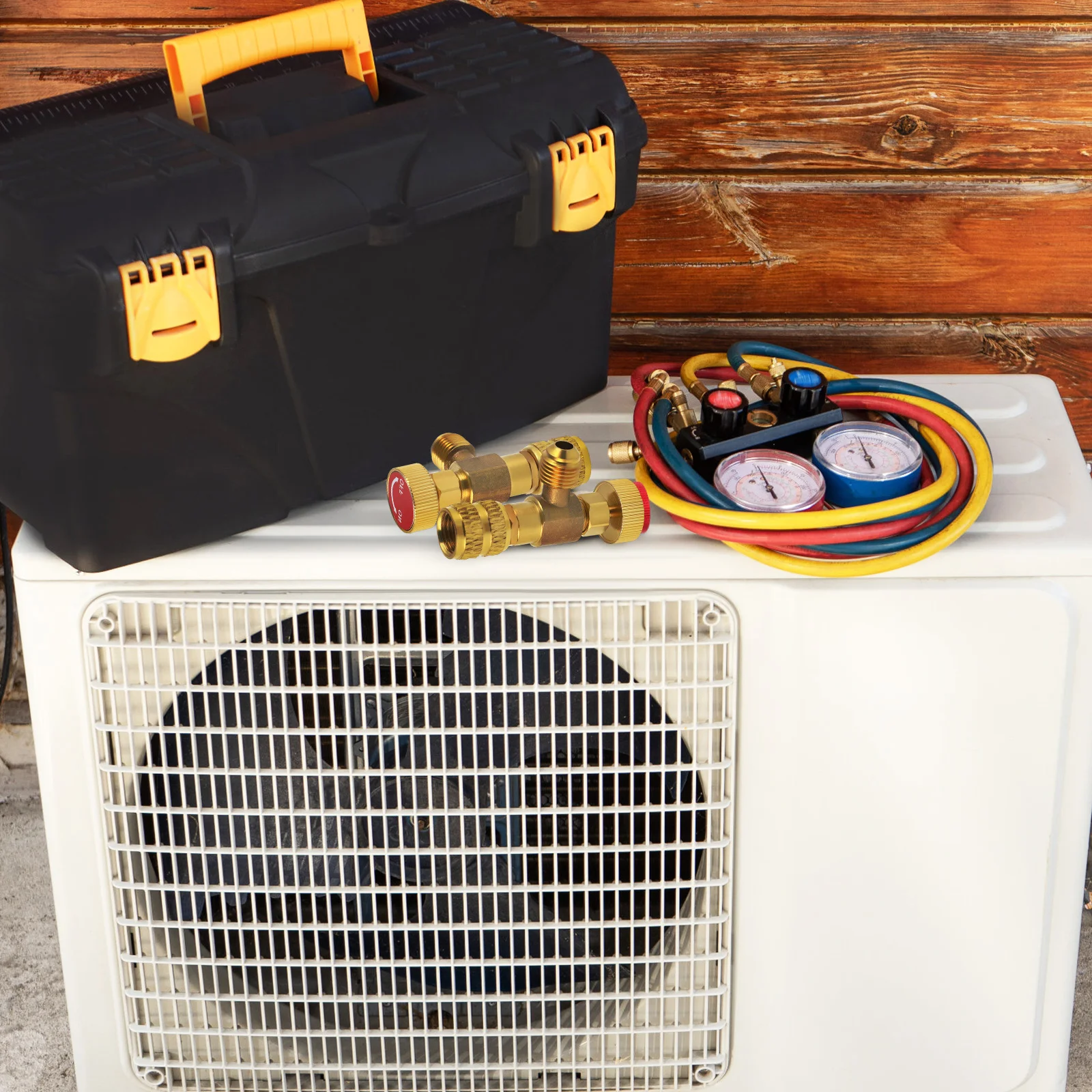 2 قطعة صمام أمان تكييف الهواء النحاس R410 المبردات شحن حشو اقتران صمامات المنزل التيار المتناوب لا تسرب التحكم الدقيق