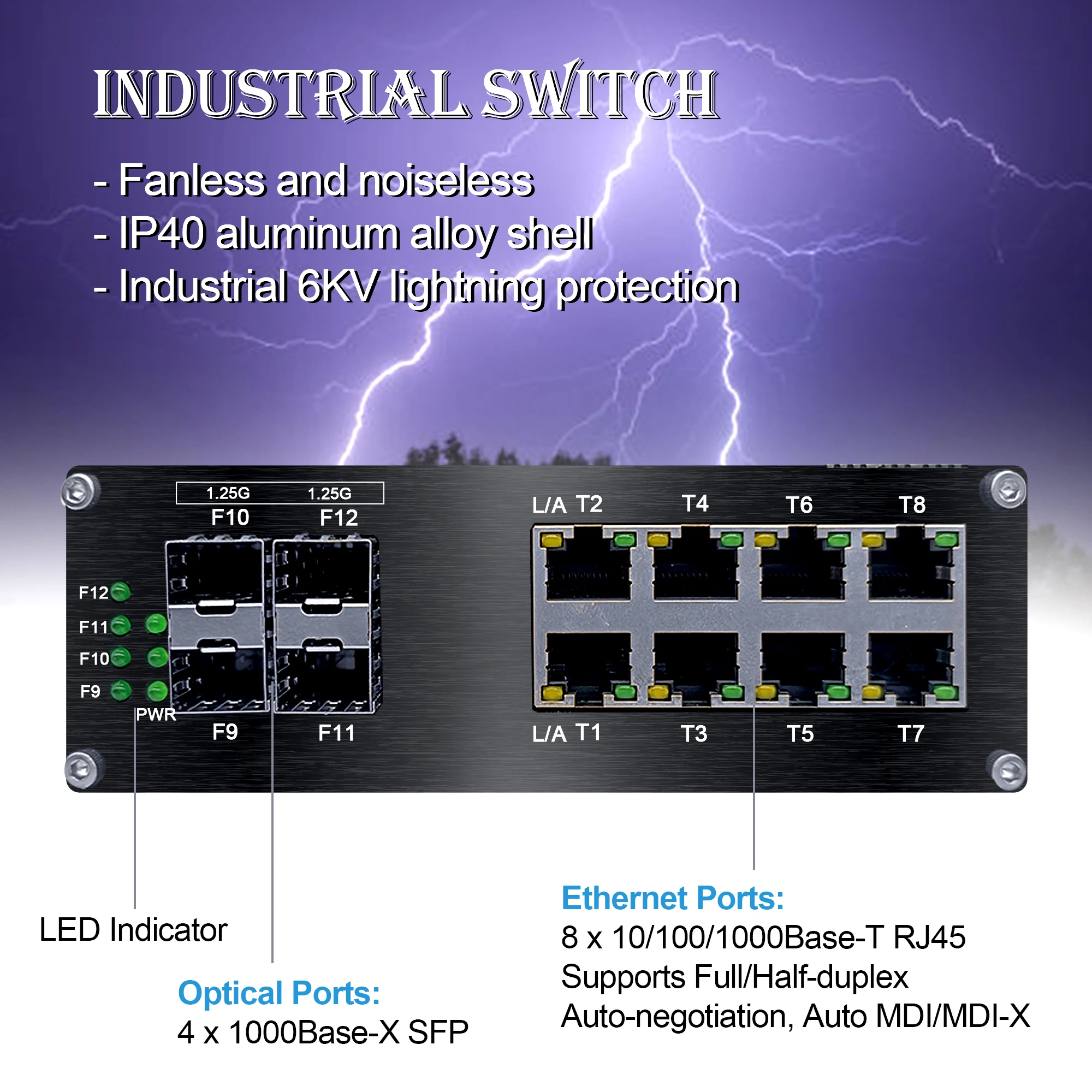 Switch Ethernet PoE Industrial - Managed Gigabit Poe Switch 8 Port 802.3At reseña y precio