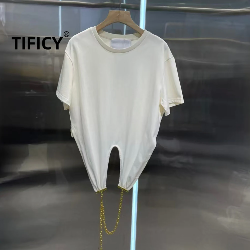 

Футболки High Street Tees: Новые женские летние топы в корейском стиле, модные, с высокой талией, с коротким рукавом, однотонные