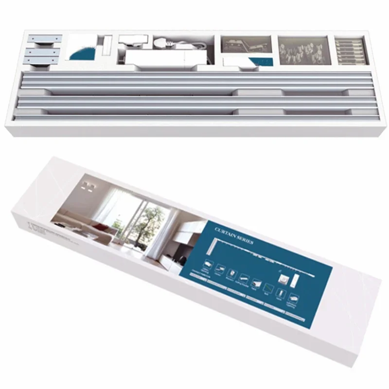 Kit de rail de rideau Hurized, assemblage rapide, conseils intelligents