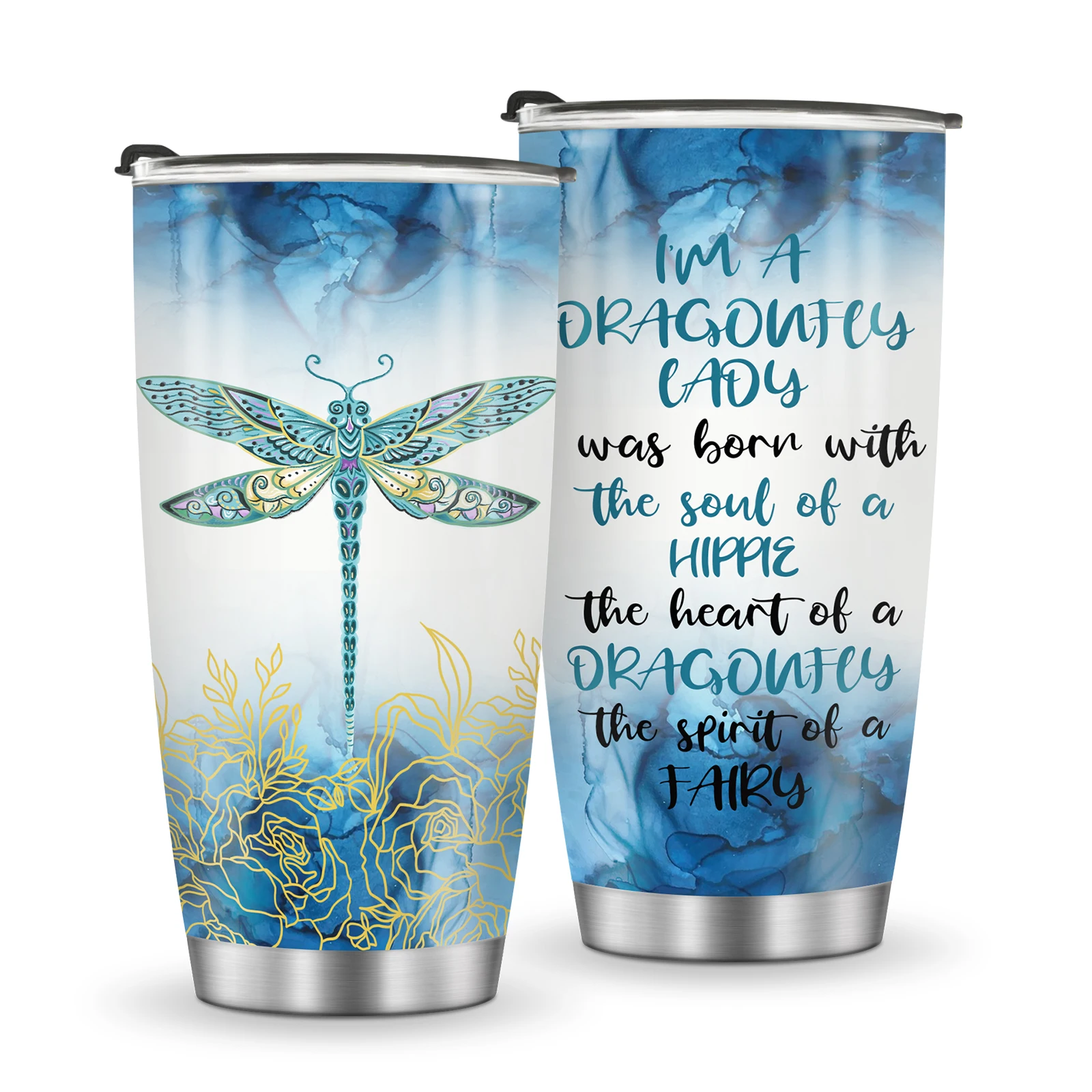 

1pc 20oz Mug Tumbler Dragonfly Lovers Gifts, Dragonfly Lady, Dragonfly Girl, Inspirational Quotes, Christian Gifts