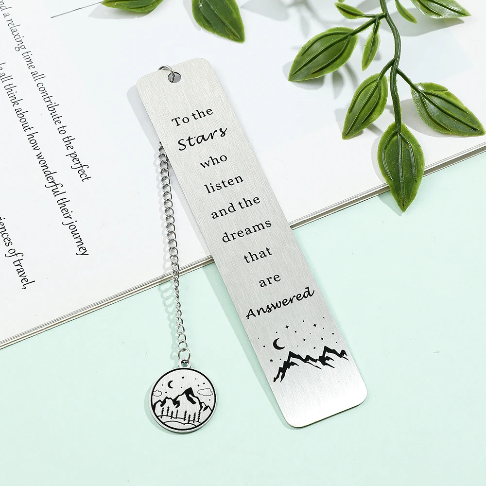 1pcs Stainless Steel Bookmark with Chain Pendant, Reading Accessory for Fiction Fans, Reading Marker Gift for Reading Lovers