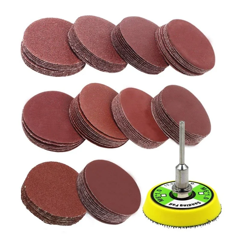 

100pcs Set 2 inch Sanding Discs Pad Kit for Drill Grinder Rotary Tools with Backer Plate Includes 60-2000 Grit Sandpapers