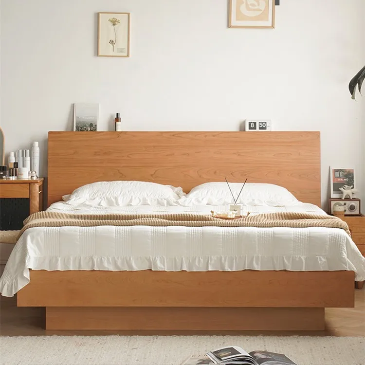 

Customizable Nordic solid wood box bed 1.5m small apartment storage 1.8 double bed