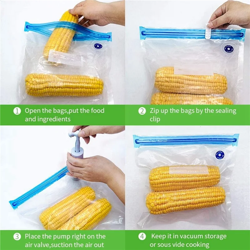 เครื่องซีลสูญญากาศไฟฟ้าแบบใช้ซ้ำได้ Best-60Pack พร้อมปั๊มมือ 3 อัน, ถุงซีลสูญญากาศ 3 ขนาด, คลิปหนีบ 12 ชิ้น