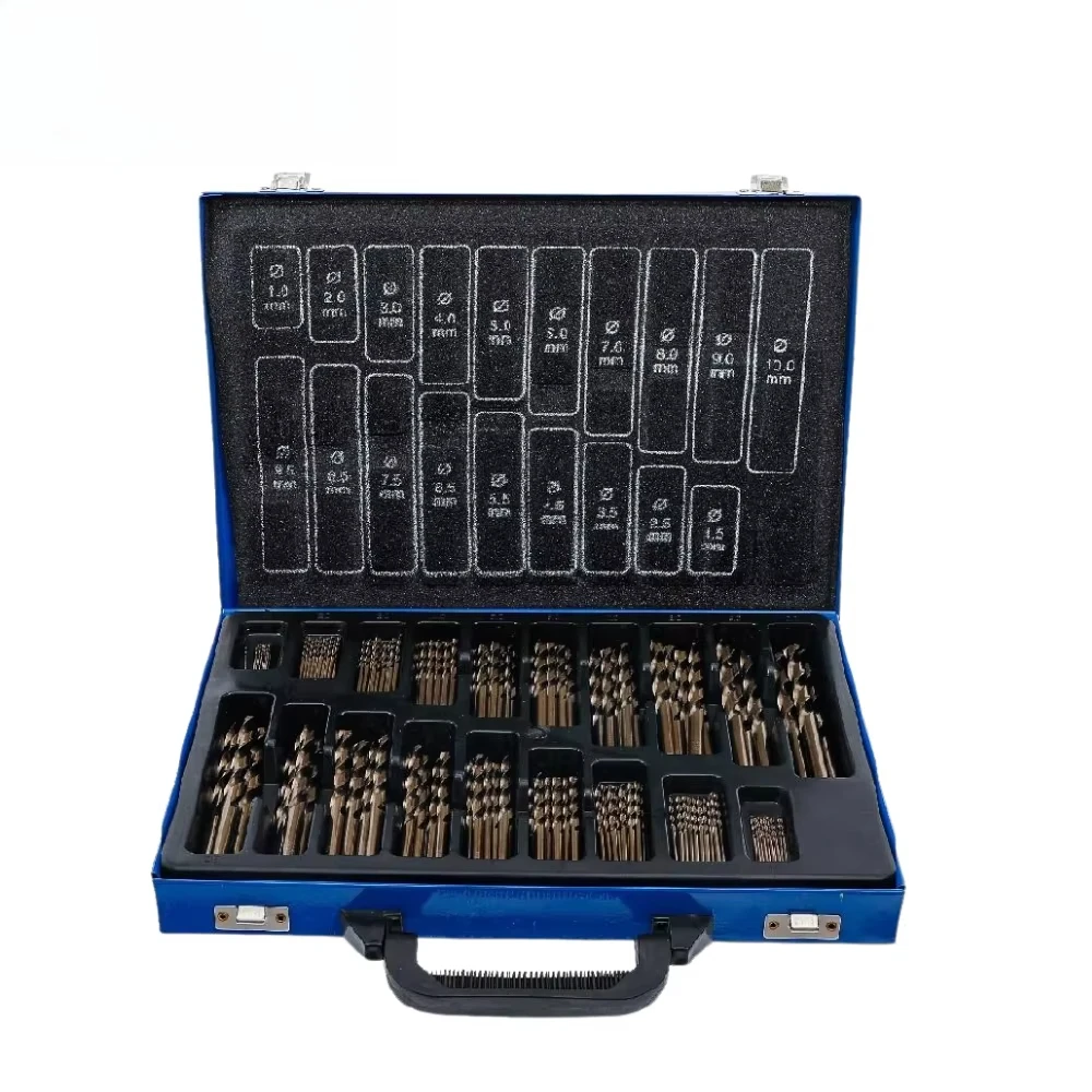 

170 Pcs M35 Cobalt Drill Bit Set, Durable HSS Co 5% DIN338 Metric 1-10mm Jobber Twist Bit for Stainless Steel Hard Metal