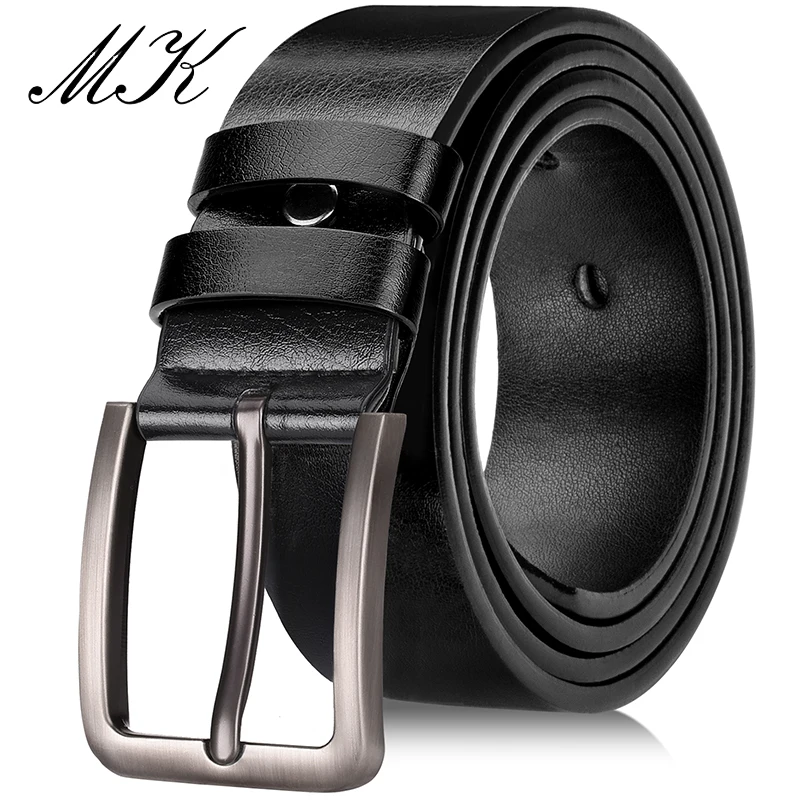 Maikun Fashion Men\'s Anti Scratch Alloy Pin Buckle Belt Casual Classic 7 Holes PU Belt Business Suit Belt Jeans Waistband