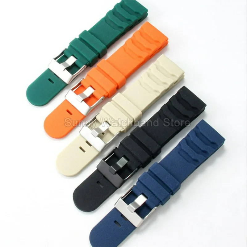 22 24mm Green Blue Khaki Black Blue Resin Watch Strap for Luminox 3741 3805 3501 3749 3729 Water Repellent Anti Fade Accessories