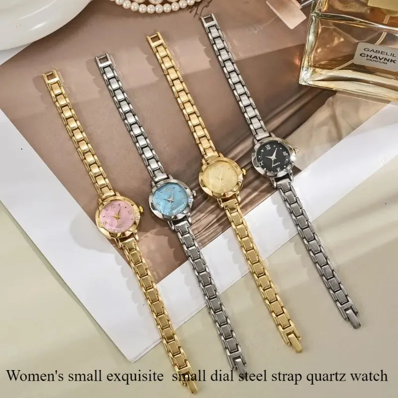 

Изысканные стальные часы с маленьким циферблатом, женские кварцевые наручные часы, подарок на Хэллоуин и повседневная одежда, Relojes Para Mujer