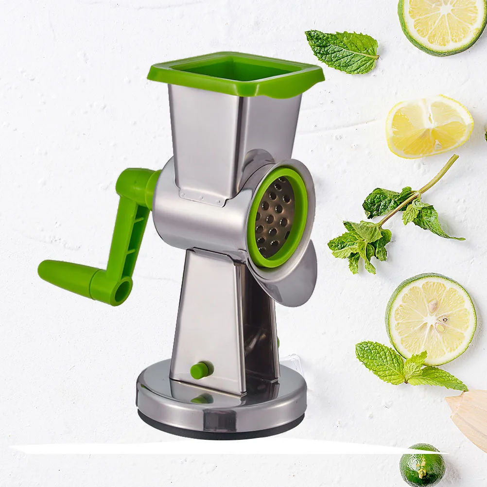 

3 Drum Rotary Cheese Shredder Grater Sturdy Plastic Body Stainless Steel Blades Easy Grip Handle for Fruits Nuts Chocolate