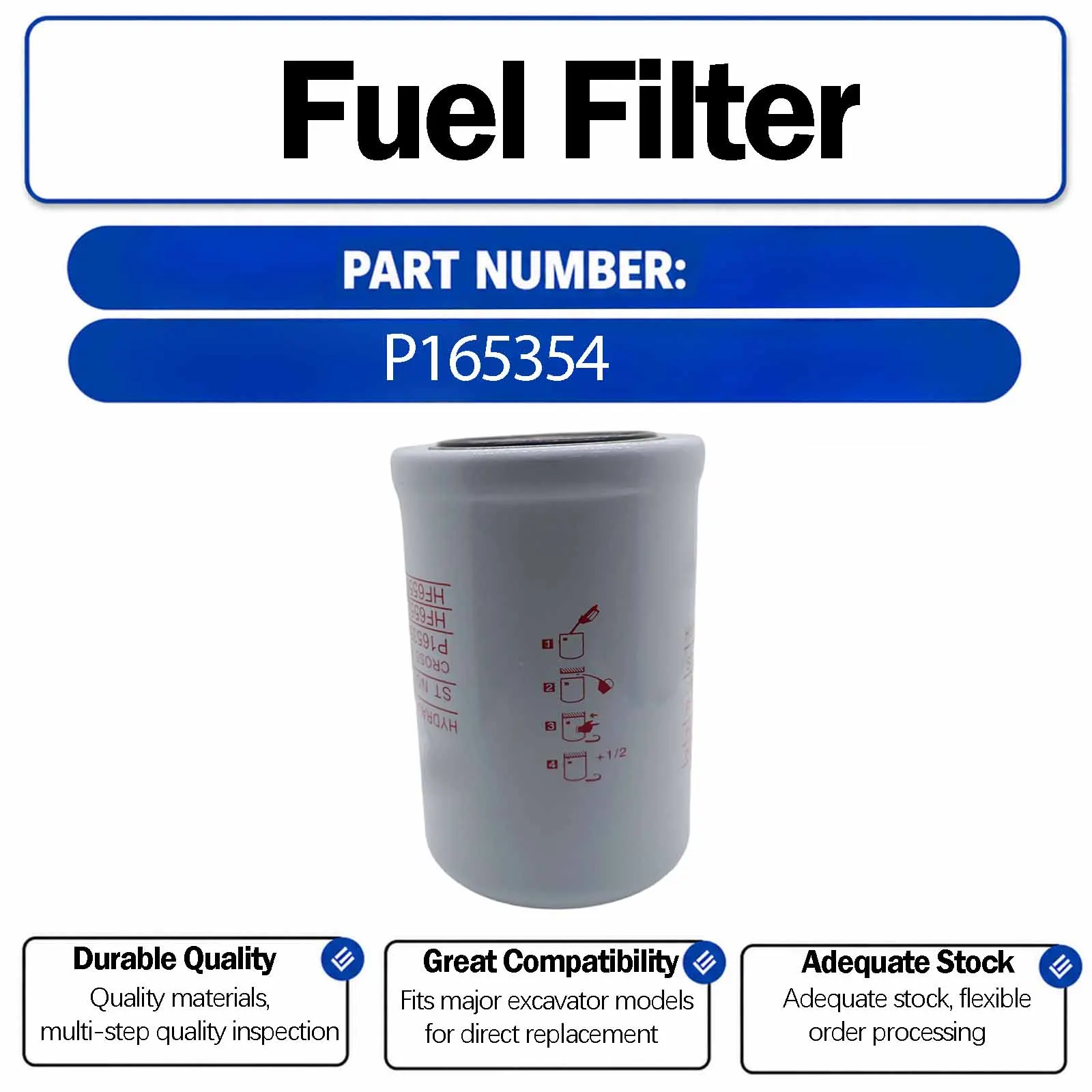 Hydraulic Filter P165354 For Caterpillar CAT AP BG SERIES Pavers CB CC Roller D SERIES Crawler tractor
