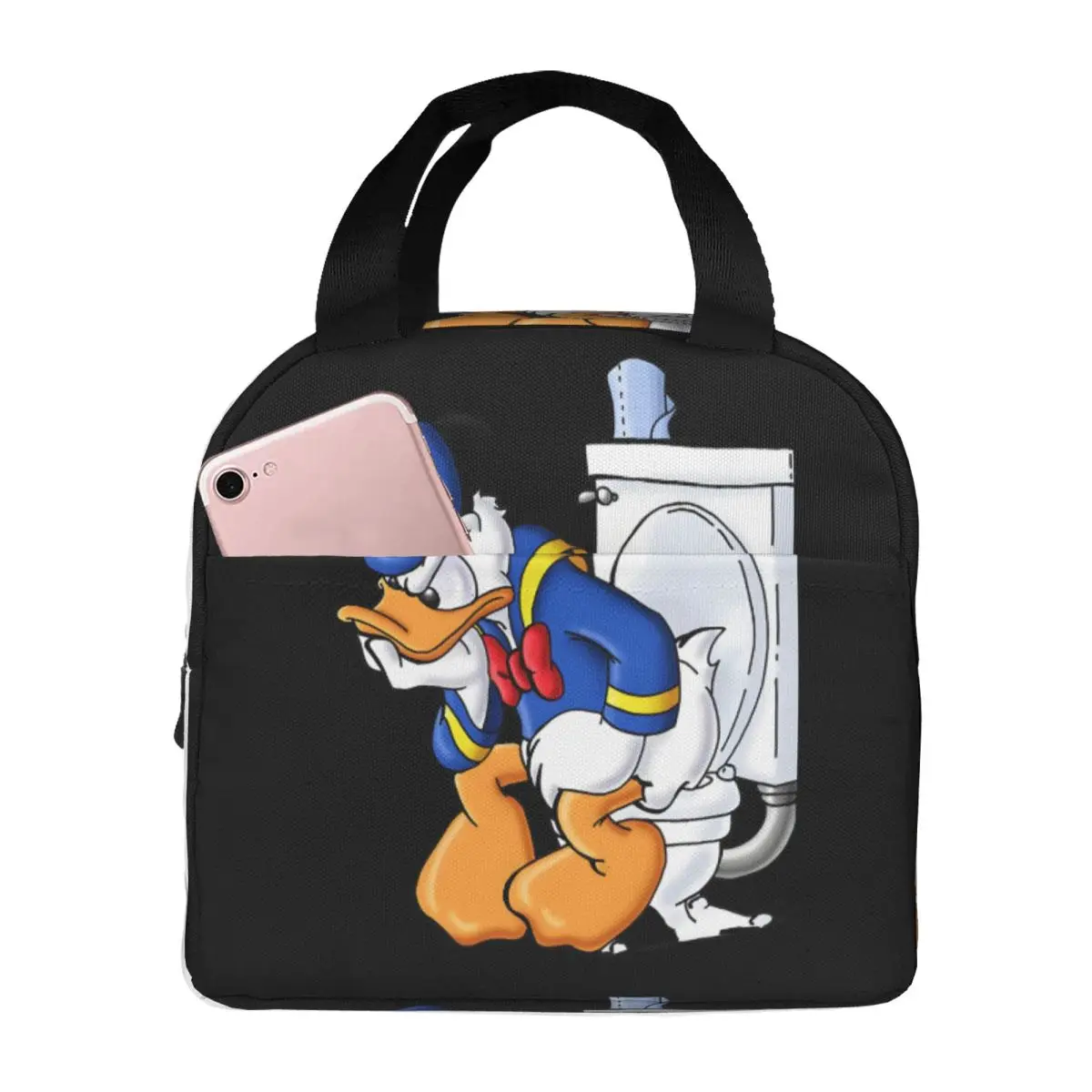 

Custom Donaldes Anime Duckes Lunch Bag Men Women Warm Cooler Insulated Lunch Box for Adult Office