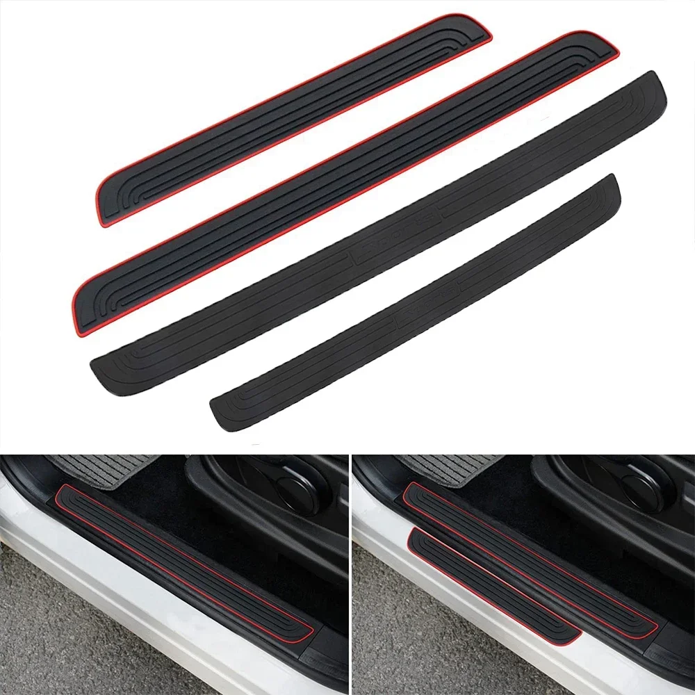 Anti-scratch Car Trunk Door Sill Plate Protector Universal Rear Bumper Guard Rubber Mouldings Pad Trim Cover Strip Car Styling