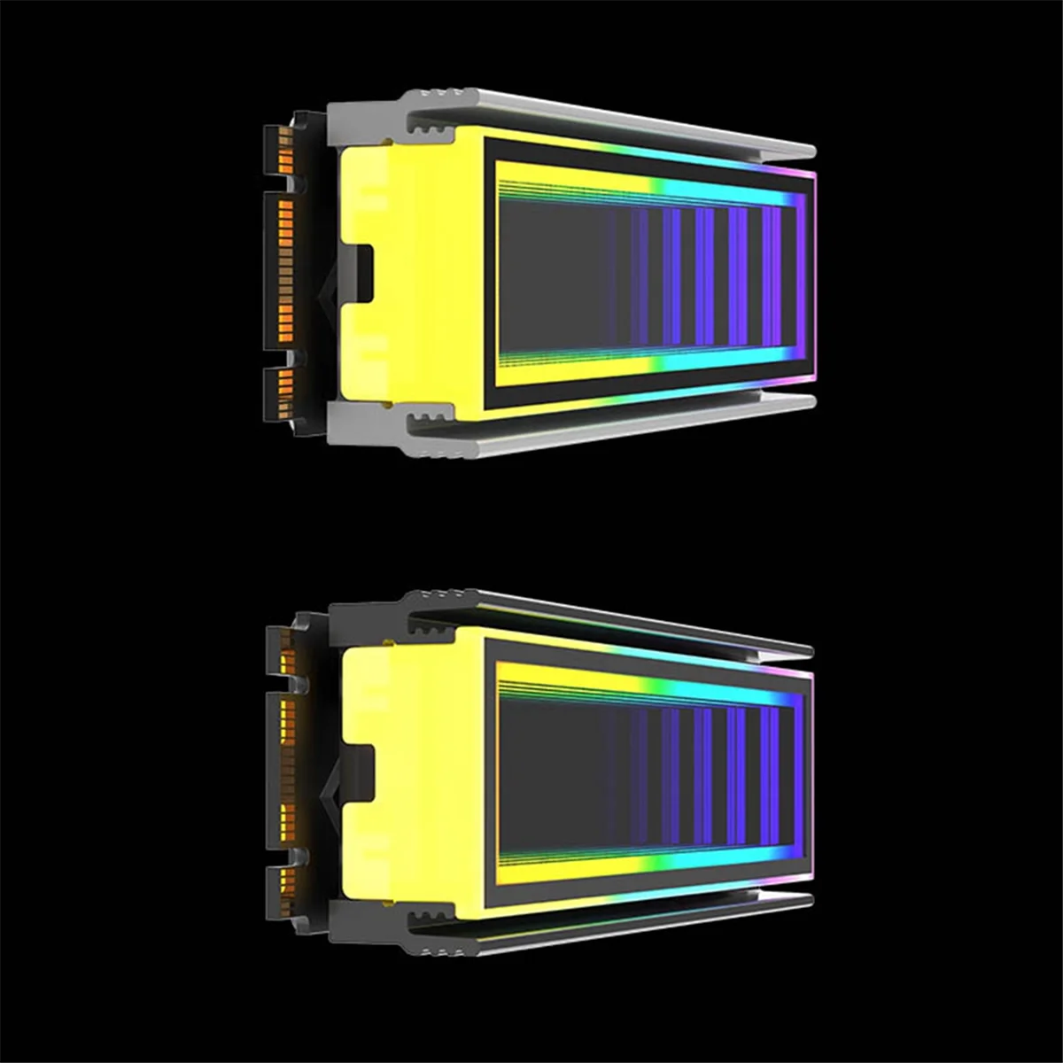 

M.2 ARGB Computer Radiator 2280 SSD M2 Radiator PC RGB M.2 Nvme Cooler Heatsink Endless Abyss Effect,Silver Vogue