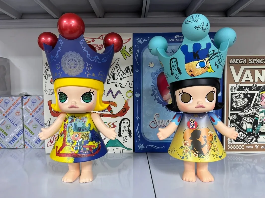 POPMART Hot Original Genuine MEGA Collection ROYAL Molly Children's Heart and Snow White 400% Figurine Blind Box Surprise Gifts