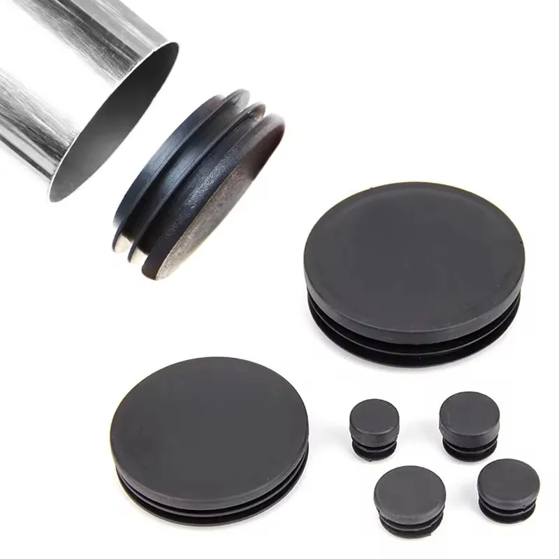 8 PCS Czarna okrągła plastikowa zaślepka zaślepka rury Wkładki do rur Wtyczka zaślepka Wkładka zaślepka do nogi krzesła Rura tapon tubo