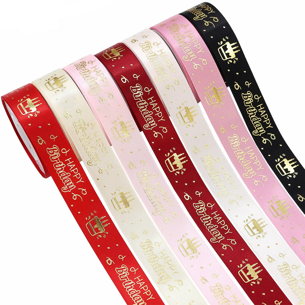 5yards 20mm Birthday Ribbon Printing Polyester Ribbon For Handmade Design Birthday Decoration Gift Packing