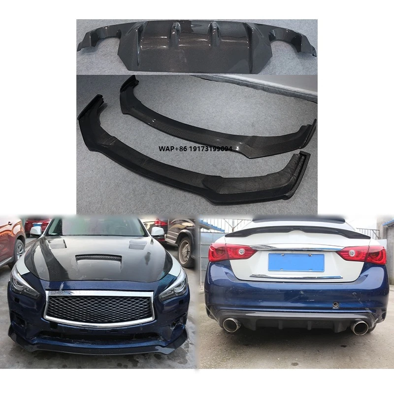 

2018-2024 Car Modification Upgrade Small Wet Carbon Fiber Body Kit Front Rear Lip Suitable for Infiniti Q50