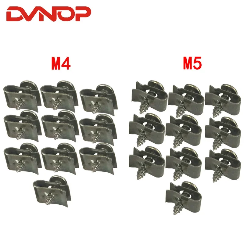 10sets/lot Motorcycle Car Spring Metal Retainer Screw U-Type Car Clips Fit Hole M4 M5 Self-tapping Screws