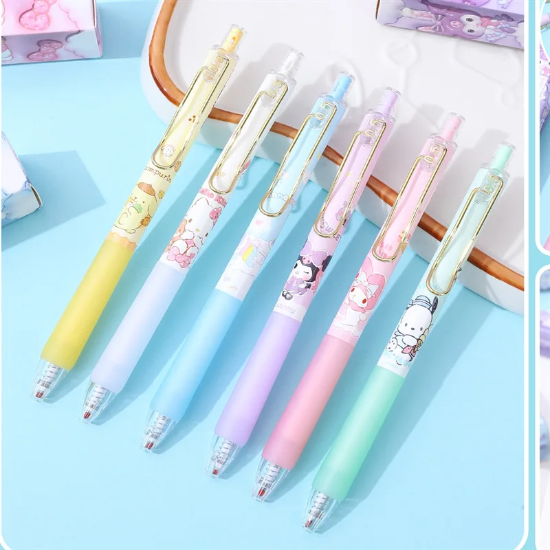 Sanrio Dilate Single High Appearance Level Elementary School Stationery Pen Writing Tool Neutral Pen Quick Dry 0.5mm Black Gift