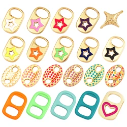 Soda Cap Two Holes Charm Pendant Colourful Attachment , Gold Plated Colour , Fashion Trendy Handmade Jewelry Findings K54