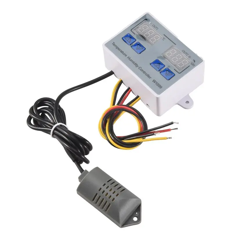 A74E-XK-W1099 Dual Digital Thermostat Humidistat Egg Incubator Temperature Humidity Controller Regulator Thermometer Hygrometer