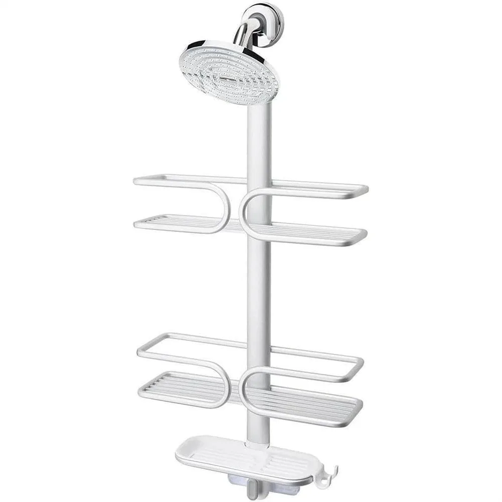 

Shower Caddy, 3-Tier Aluminum Rustproof Storage Organizer with Non-Slip Hook and Rotating Suction Cup Soap Dish