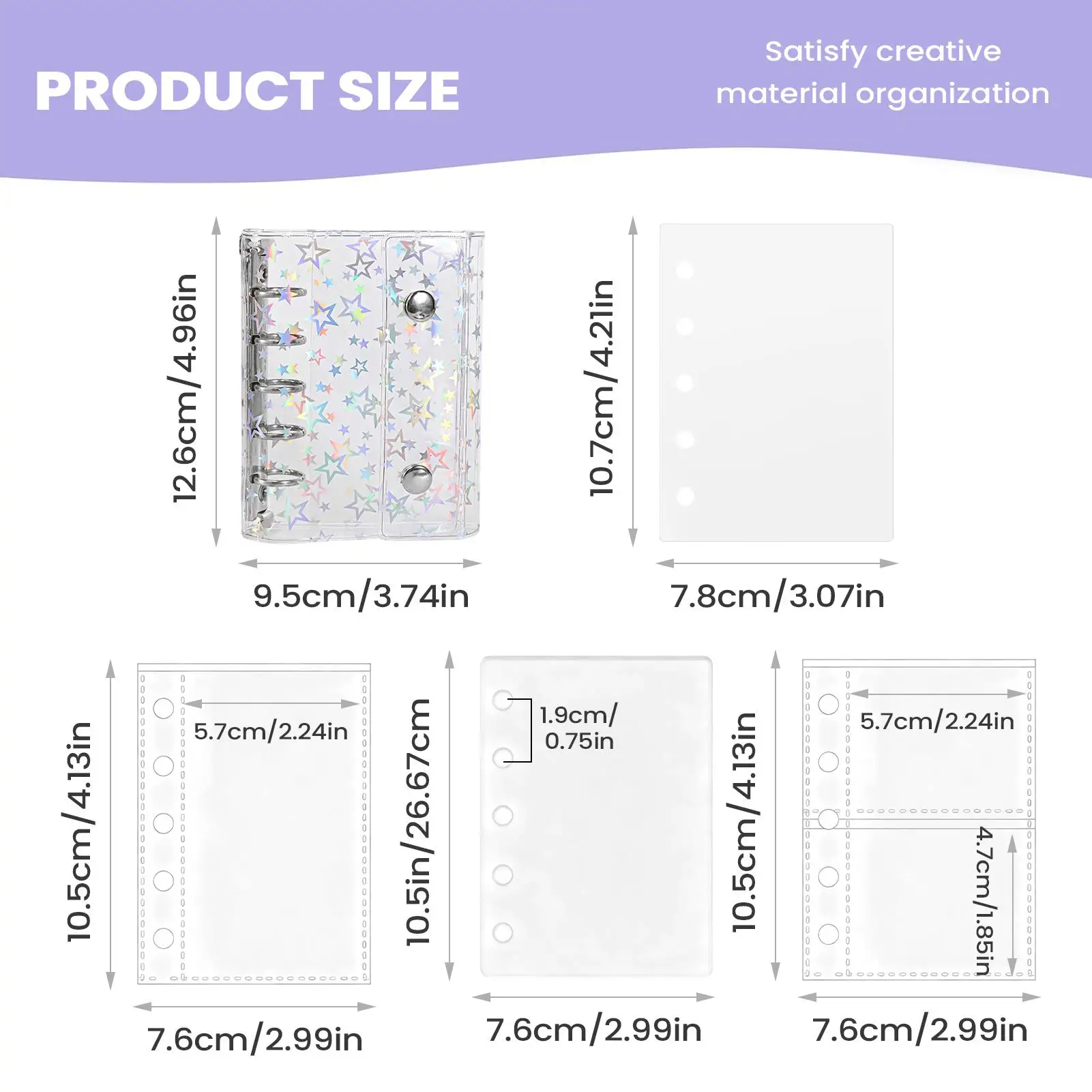 الموثق لجمع الملصقات قفل إغلاق سجل القصاصات ملصق ألبوم التخزين للدراسة ملاحظة بطاقات مرسومة باليد الفتيات الطلاب الاطفال #6