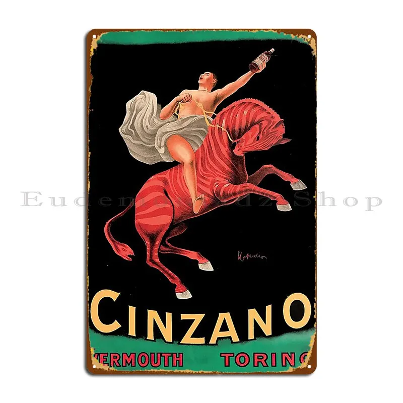 Cinzano Vermouth Torino ilustración Vintage Salukeart placa de Metal placas de póster crear decoración de pared diseño cartel de estaño
