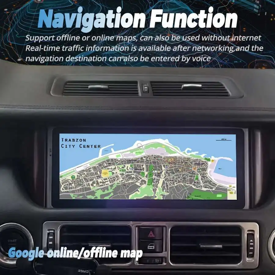 أندرويد 14 ستيريو نظام تحديد المواقع والملاحة Carplay 10.25 بوصة راديو السيارة لاند رينج روفر V8 L322 2002-2004 مشغل فيديو الوسائط المتعددة