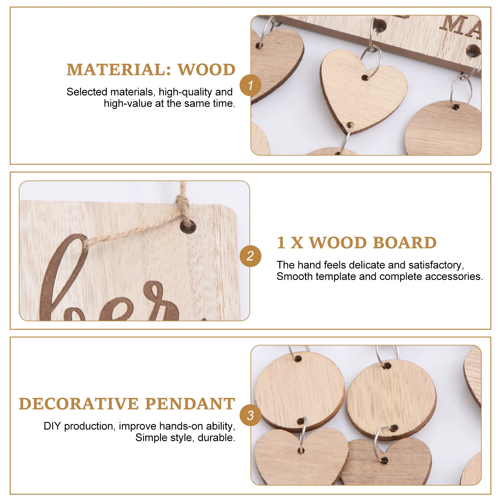 

Wooden Calendar Hanging Tag Birthday Gift Decoration Reminder Board Dating Country
