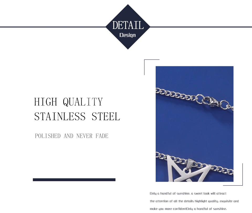 Unift Inverted Pentagram Satanic Necklace for Men  Stainless Steel Long Neck Chain Goth Gothic Occult Wicca Pentacle Jewelry