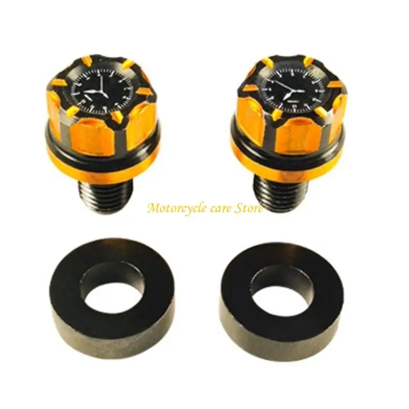 U75F 2 قطعة ثقب دراجة نارية مسامير مقاومة للصدأ العالمي الألومنيوم الرؤية الخلفية المقابس لمعظم دراجة نارية سكوتر