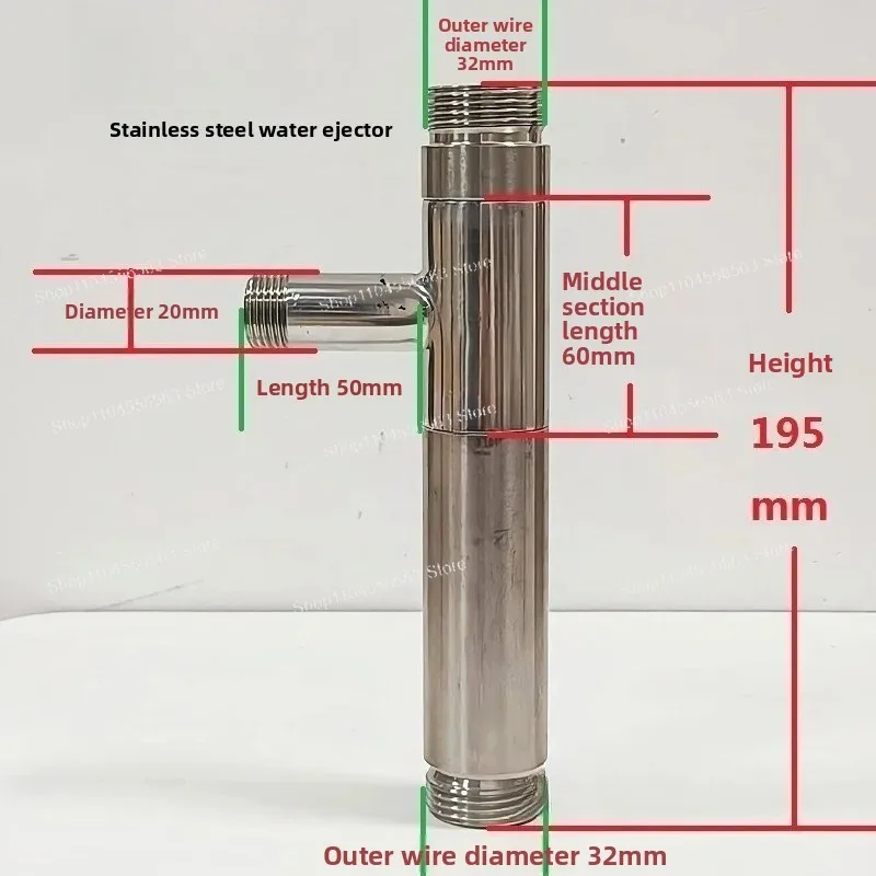 

Stainless Steel Air-Water Mixing Jet Small Venturi Suction Tube Water Ejector for Aquatic Systems