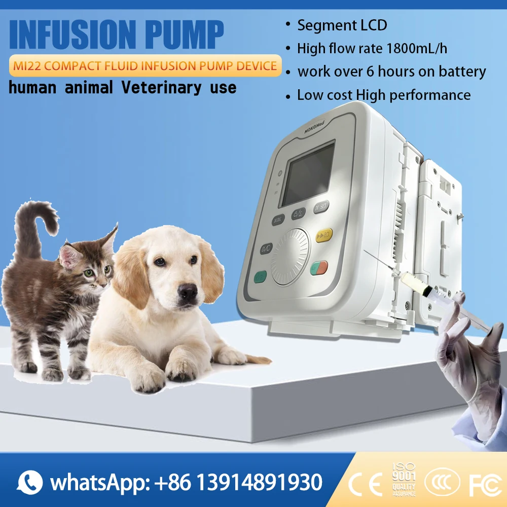 Pompe à perfusion fluide compacte MI22 à performance stable, double usage pour la santé personnelle et animale