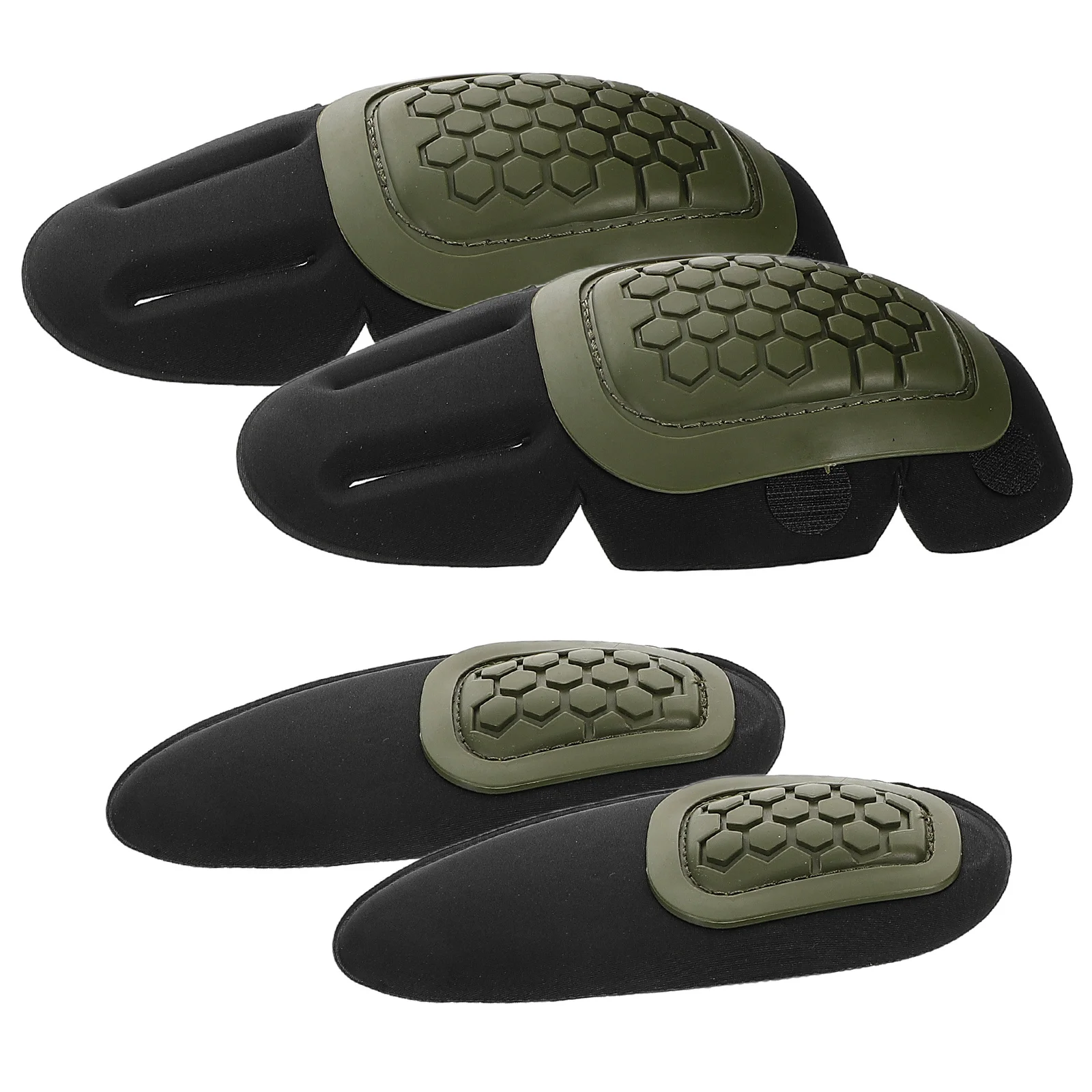 Juego de 4 rodilleras y coderas, color verde, para deportes al aire libre, ciclismo, senderismo, patinaje, equipo de seguridad táctico, protectores de articulaciones