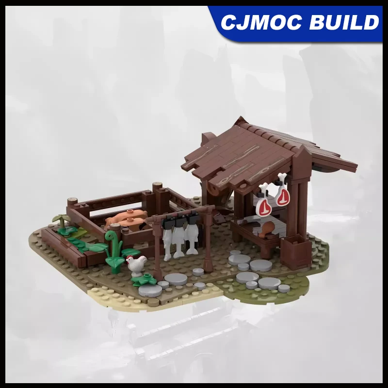 276pcs MOC creative Butcher Yard Medieval Model Building Blocks DIY Assembly Building Blocks Toy Gift MOC-78792