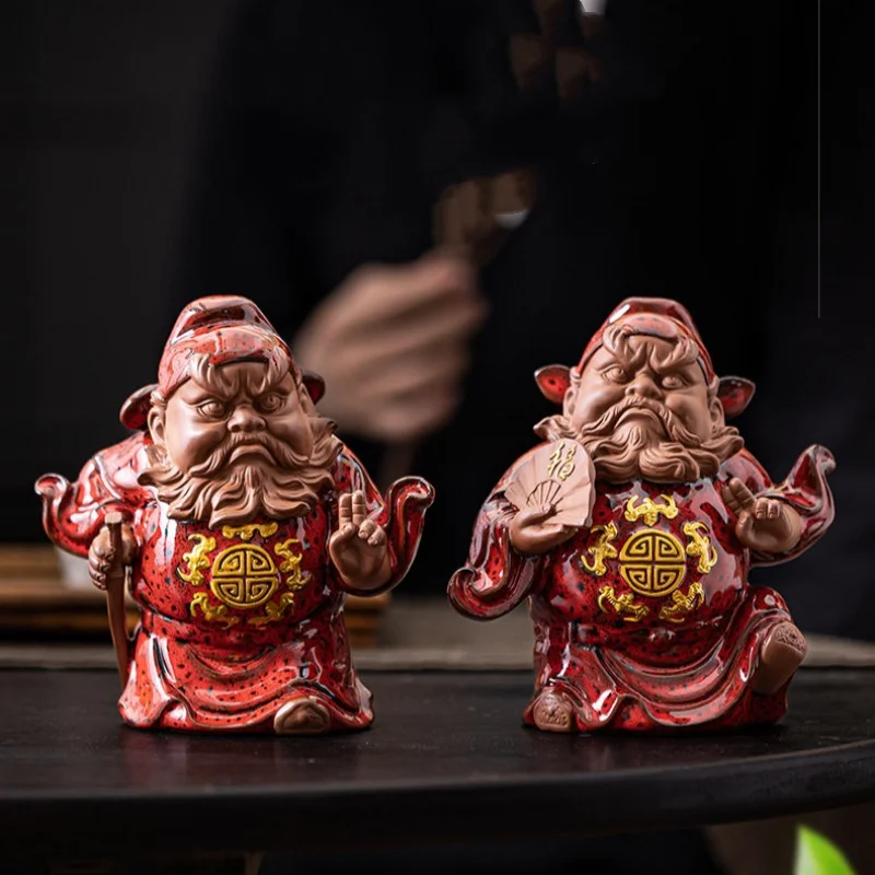 Exquisite Ceramic Tianshi Zhong Kui Zen Chinese style Character Statue Ornament Crafts Tea Pet Tea Ceremony Accessories