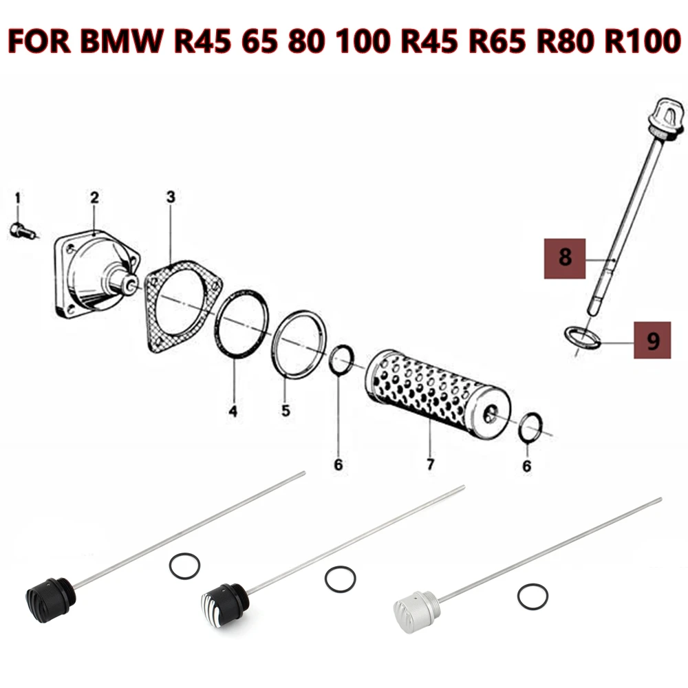 

for BMW R 45 65 80 100 R45 R65 1978-1985 R80 1982-1995 R100 1982-1996 Motorcycle Oil Dipstick Tank Cap