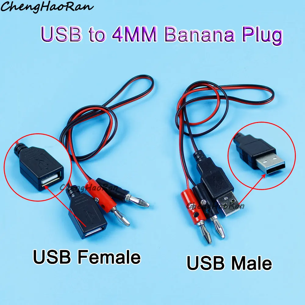 

1 Piece USB to 4MM Female/Male Banana Head Connection Test Cable A Female Charging Cable USB Socket Connection Cable