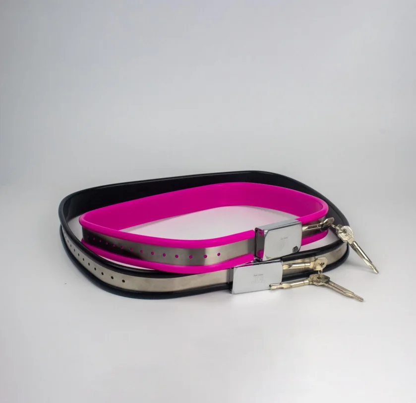 Adjustable Stainless Steel Silicone Waist Band Chastity Belt BDSM Bondage Restraints Wear Adult Sex Toys for Women Men