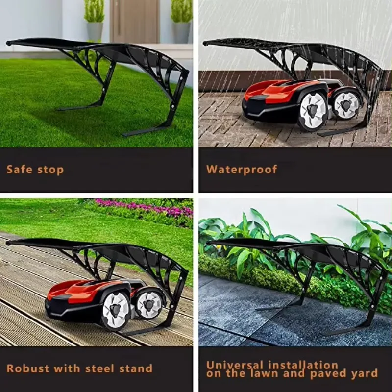 Medium solid polycarbonate Robotic Lawnmower Garage Roof Carport Garden Canopy Weatherproof Includes Mounting parts Dimensions