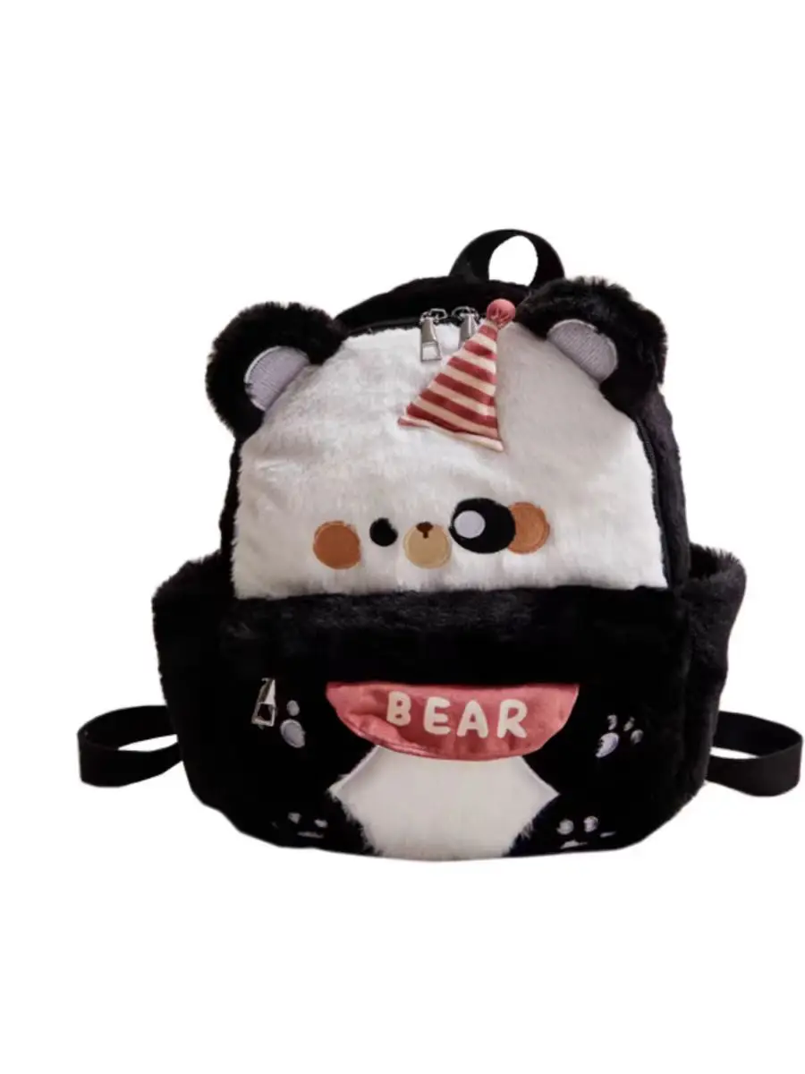 2024 winter bear plush backpack cute cartoon backpack small hand everything creative high appearance level plush bag