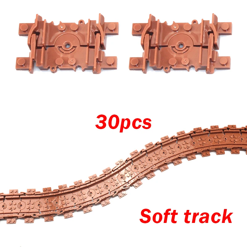 새로운 도시 기차 유연한 트랙 부드러운 직선 곡선 레일 트랙 변경 갈색 스위치 빌딩 블록 철도 MOC 어린이 장난감