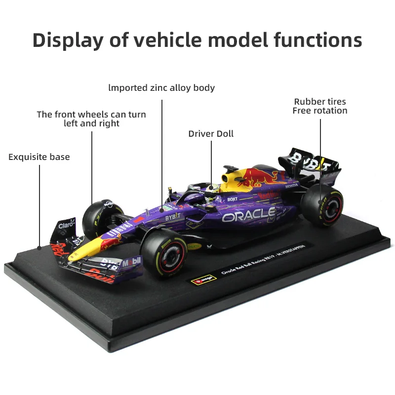 Bburago 1/18 2023 F1 Red Bull RB19 #1 Max Verstappen #11 Sergio Perez Car Model Formula 1 Racing Alloy DIecast Vehicles Toy Gift