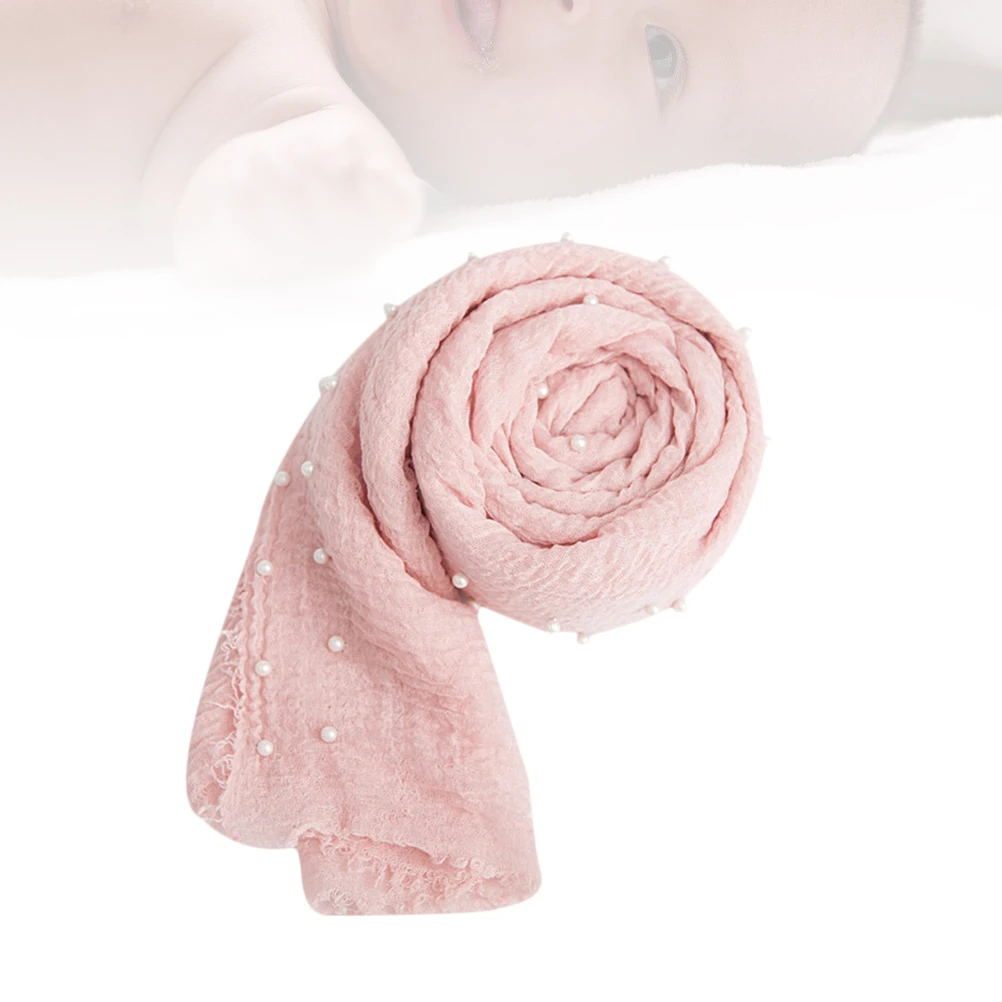 

Cotton Sleeping Blanket Lightweight Pearl Wrapping Cloth For Photography Comfortable All Seasons Gift Pink Blanket For