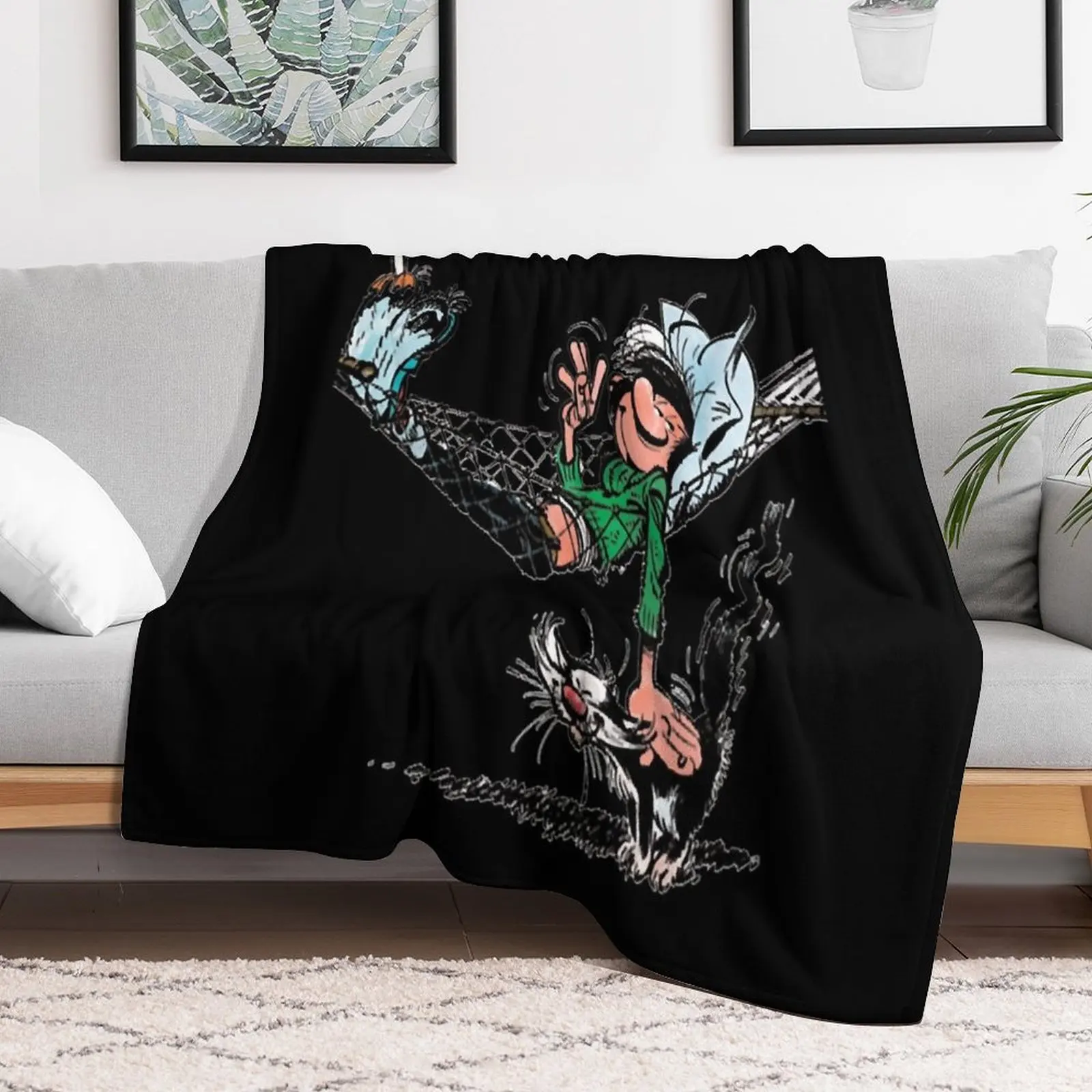 Gaston Lagaffe Throw Blanket Beach Bed manga Blankets