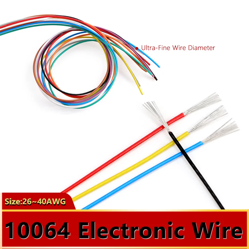 

10~500m 40 36 34 32 30 28 26AWG Micro Wire DIY Soldering FEP Insulation Tinned Copper Ultra Fine Cable 10064 Electronic Wire